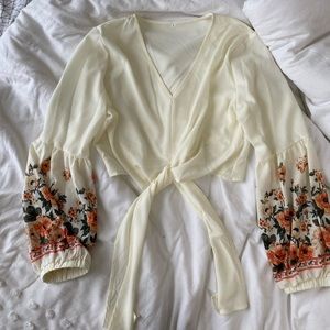 Cropped floral shirt